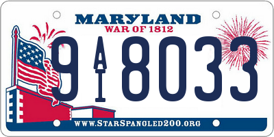 MD license plate 9AI8033