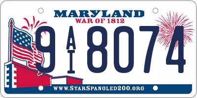 MD license plate 9AI8074