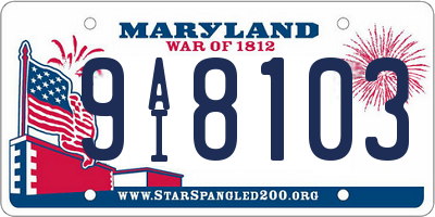 MD license plate 9AI8103