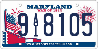 MD license plate 9AI8105