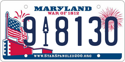 MD license plate 9AI8130