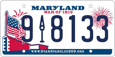 MD license plate 9AI8133
