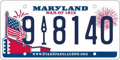 MD license plate 9AI8140