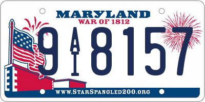MD license plate 9AI8157