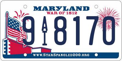 MD license plate 9AI8170
