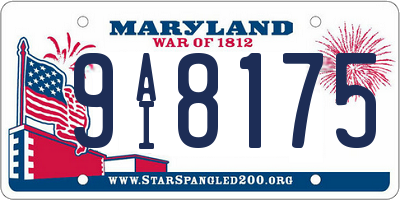 MD license plate 9AI8175