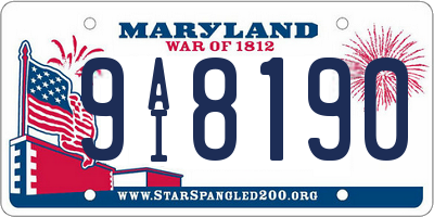 MD license plate 9AI8190