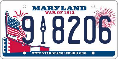 MD license plate 9AI8206