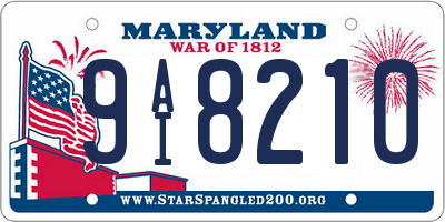 MD license plate 9AI8210