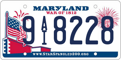 MD license plate 9AI8228