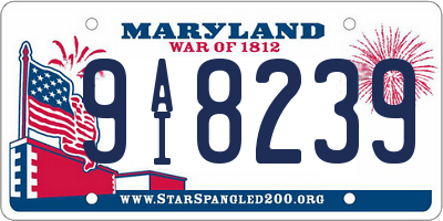 MD license plate 9AI8239