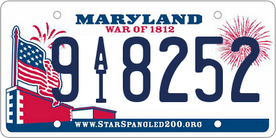 MD license plate 9AI8252