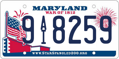 MD license plate 9AI8259