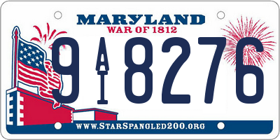 MD license plate 9AI8276