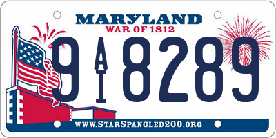 MD license plate 9AI8289