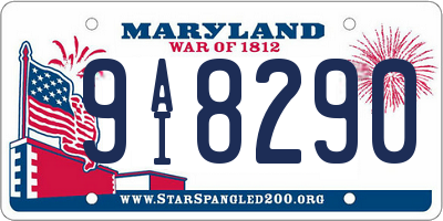 MD license plate 9AI8290