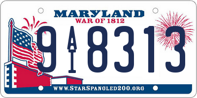 MD license plate 9AI8313