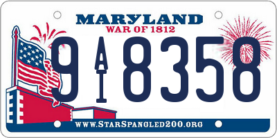 MD license plate 9AI8358