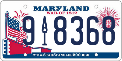 MD license plate 9AI8368