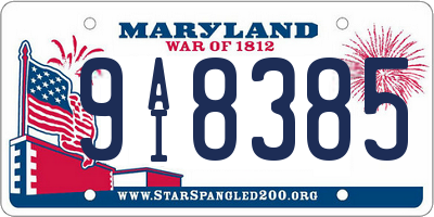 MD license plate 9AI8385