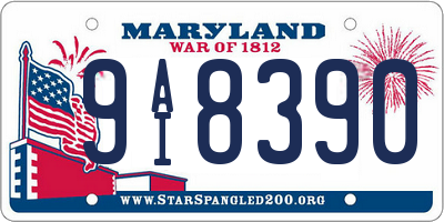 MD license plate 9AI8390