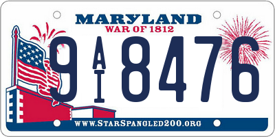 MD license plate 9AI8476