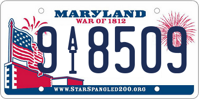 MD license plate 9AI8509