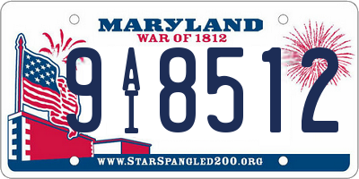 MD license plate 9AI8512