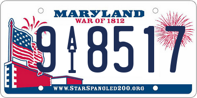 MD license plate 9AI8517