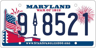 MD license plate 9AI8521