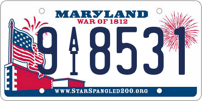MD license plate 9AI8531