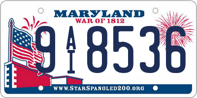 MD license plate 9AI8536