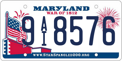 MD license plate 9AI8576
