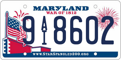 MD license plate 9AI8602