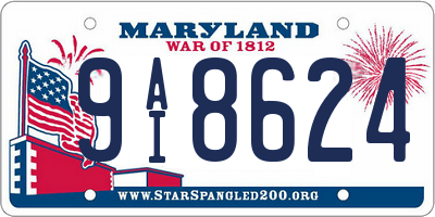 MD license plate 9AI8624