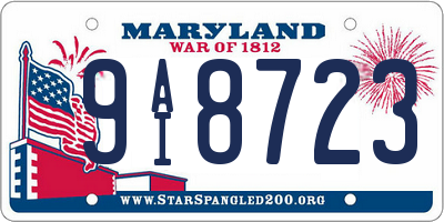 MD license plate 9AI8723