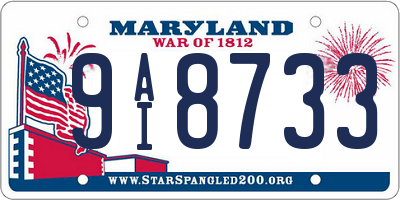 MD license plate 9AI8733