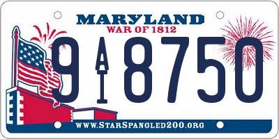 MD license plate 9AI8750