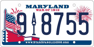 MD license plate 9AI8755