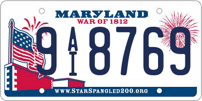 MD license plate 9AI8769