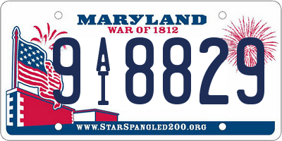 MD license plate 9AI8829