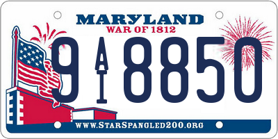 MD license plate 9AI8850