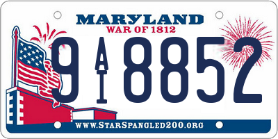MD license plate 9AI8852