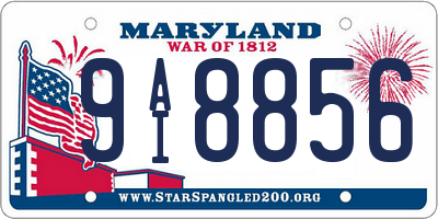 MD license plate 9AI8856