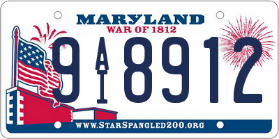 MD license plate 9AI8912