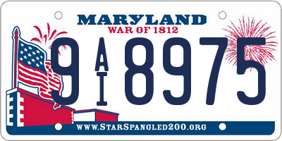 MD license plate 9AI8975