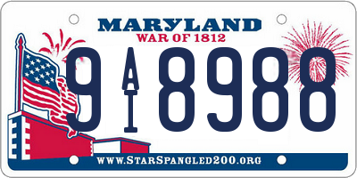 MD license plate 9AI8988