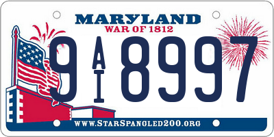 MD license plate 9AI8997
