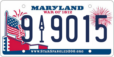 MD license plate 9AI9015
