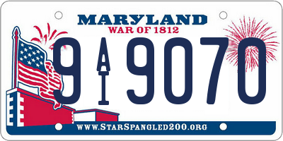 MD license plate 9AI9070